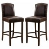 NicBex Modern Counter and Bar Stools, Minimalist PU Leather Counter Height Stools with High Backrest Upholstered Seating, Set of 2 - 4 of 4