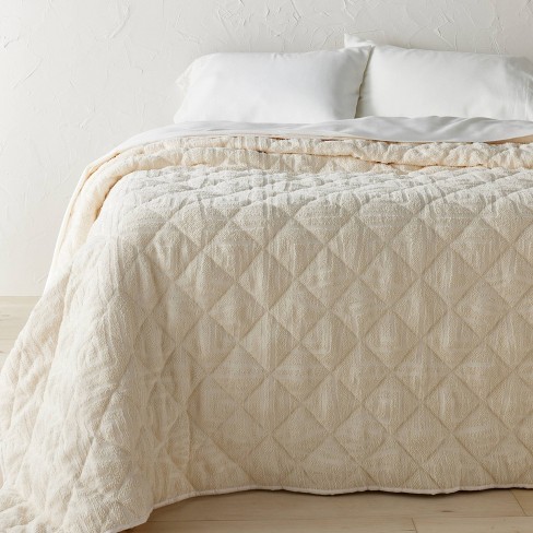 Full Queen Chenille Quilt Ivory Opalhouse designed with Jungalow