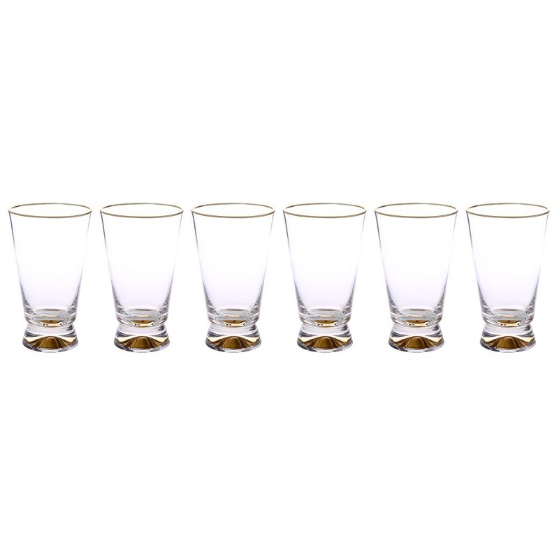 Classic Touch Set Of 6 Tumblers With Gold Base And Rim - 3.5"D, 3 of 4