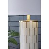 Signature Design by Ashley Faridworth 30" Polyresin Table Contemporary Lamp with Mosaic Base, White Finish & Brass Accents - 3 of 3