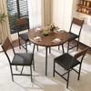 34' Round Dining Table Set with 34.5"H Dining Chair for 4 Person - 3 of 4