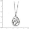 Black Bow Jewelry Sterling Silver, White Agate & CZ Dew of Heaven Necklace, 18 Inch - 2 of 4