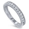 Pompeii3 1/2Ct Diamond Wedding Vintage Ring Anniversary Stackable Band 14k White Gold - 3 of 4