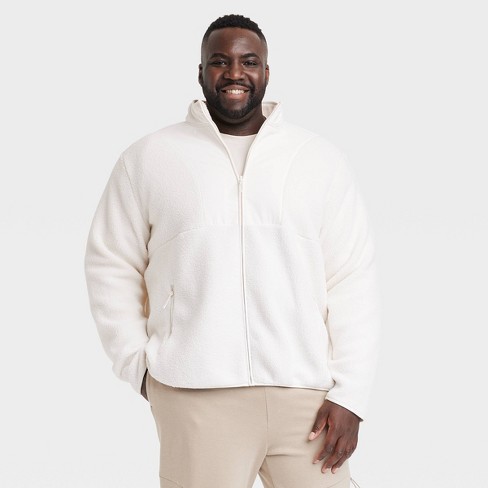 Men's Big High Pile Fleece Full Zip - All In Motion™ Cream 2xl