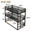 KWPZQEB Triple Bunk Bed with Safety Guardrails & Ladder, Metal Triple Bunk Bed with Noise-reduced Design, No Box Spring Need, Easy Assembly - 3 of 4