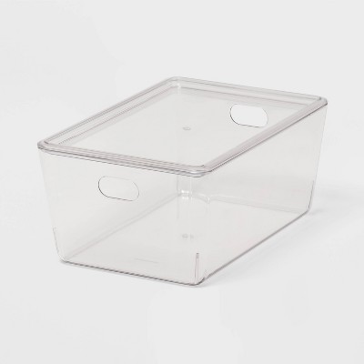 4L Stacking Clear Bin with Lid - Brightroom™: PET, Lidded, Stackable, Universal Storage, 10.15"x6.81"x4.52"