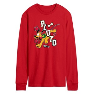 Men's - Disney - Pluto Varsity Long Sleeve Graphic T-Shirt - 1 of 2