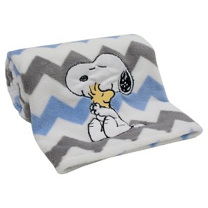 Peanuts Blanket - My Little Snoopy, White Gray Blue