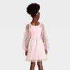 Girls' Long Sleeve Flocked Mesh Dress - Cat & Jack™ - 2 of 3