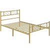 Yaheetech Metal Platform Bed with Arrow Design Headboard and Footboard - 2 of 4