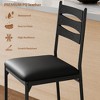 Bar Stools Set of 2-4, Wooden Barstools, Faux Leather Upholstered Bar Chair with Back & Footrest & Thick Cushion, Counter Height Bar Stools - 4 of 4