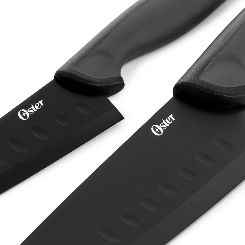 Oster Slice Craft 2 Piece Stainless Steel Santoku Knife Set in Black, 5 of 7