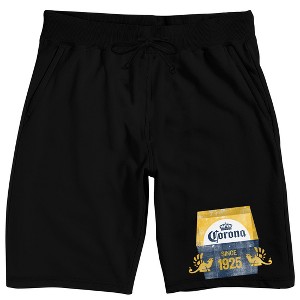 Corona Beer Label Adult Black Sleep Pajama Shorts - 1 of 4
