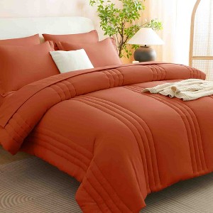 BAGOKIE 7-Piece Striped Bed in a Bag Comforter Set for All Season - 1 of 4