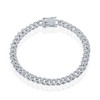 Links of Italy Sterling Silver, Micro Pave CZ, 6mm Miami Cuban Chain - Rhodium Plated - Available Sizes: 7.5, 8.5, 16, 18, 20, 22, 24 Inches - 3 of 4