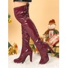 Allegra K Women's Platform Round Toe Chunky Heels Over the Knee High Boots - 2 of 4