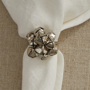 Split P Silver Jingle Bell Cluster Napkin Ring Set of 4 - 1 of 3