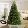 SEVOBAL 6ft Flocked Christmas Tree Easy-Setup Hinged Xmas Tree Full Artificial Hassle-Free Storage Holiday Decoration Indoor, Green, 27.94"*24.99"*95" - 2 of 4