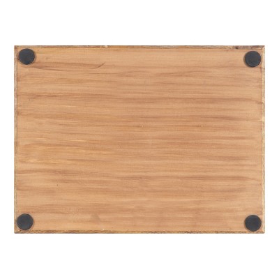 Ehrens Rectangular Natural and Black Mango Wood Tray