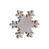 Storied Home Large Handmade Enameled Mango Wood Snowflake with Gold Splatter, Cream and Gold - 2 of 4