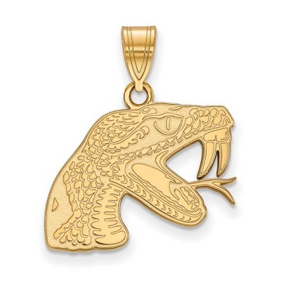 Black Bow Jewelry 14k Yellow Gold Florida A&M Rattlers NCAA Medium Pendant