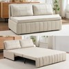 Mjkone W62inch Pull Out Sofa Bed, 3-in-1 Modern Pull Out Leathaire Fabric Sleeper Sofa Couch,Chaise Lounge - 2 of 4