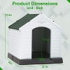 FDW 28/32/39 Inch Spacious Plastic Dog House Dog Kennel with Ventilated Roof Removable Tray for Easy Cleaning and Ideal for Small to Medium Dogs - 2 of 4