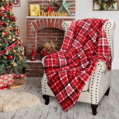 Red Buffalo Plaid Fleece Blanket 50" x 60" Reversible