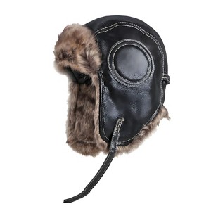 Kitcheniva Faux Fur Winter Trapper Hat with Ear Protection Black - 1 of 4