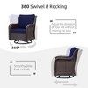 Outdoor Swivel Wicker Glider Patio Chairs with Table Set, 3PCS Outdoor Bistro Set with 4inch Thick Cushions and Coffee Table for Porch, Balcony - 3 of 4