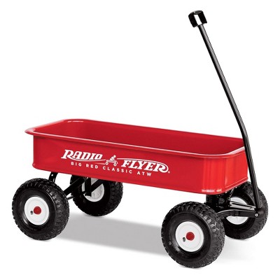 Radio Flyer Durable Steel Wheels Original Timeless Kids Red Wagon with Extra Long Foldable Handle