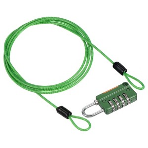 Unique Bargains Locker Luggage Bike 4 Digit Combination Lock with Security Cable Set - 1 of 4