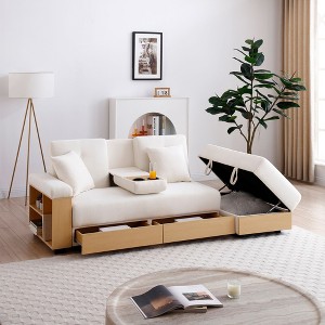 NicBex Convertible Sleeper Sofa Couch with Storage Ottoman Folding Sofa Bed with Box, Drawer and Drop Down Table with 2 Cup Holders - 1 of 4
