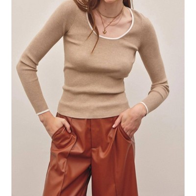 Women's Same As Always Scoop Neck Ribbed Sweater - In February