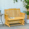 Outsunny Wooden Patio Glider Bench, Wood Outdoor Loveseat with High Back and Armrests, 2-Seat - 3 of 4