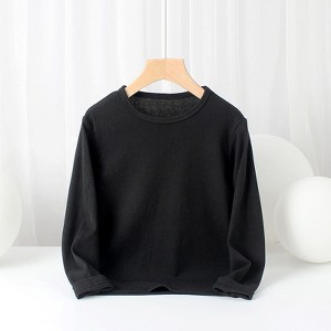 MyKids-Usa Baby Solid Color Pullover Cotton Crewneck Long Sleeve Basic Tops - 1 of 4