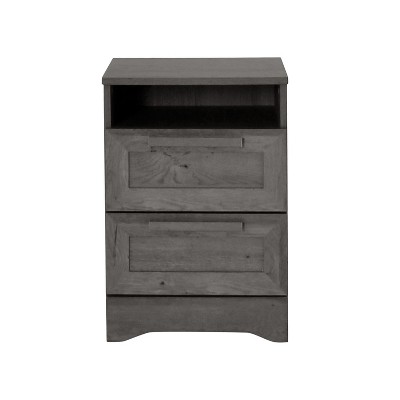NicBex Modern Rustic Nightstand End Table with 2 Drawers and Open Shelf for Bedroom and Living Room