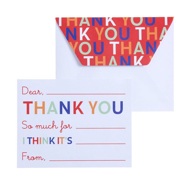 10ct Thank You Fill in Primary Cards, 2 of 4