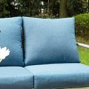 Captiva Designs Coastal 4pc Patio Steel and Rattan Sofa Conversation Set with Coffee Table - 4 of 4