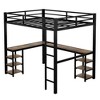 TIRAMISUBEST Twin XL/Full XL Loft Bed with L-Shaped Desk and Shelves, Metal Bed Frame with Ladder and Guardrails - 4 of 4