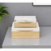 HomeRoots Set Of Two Natural And White Faux Marble And Wood Jewelry Box - 2 of 4