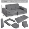 10 Pcs Modular Kids Play Couch, Soft Foam Toddler Couch with Ball Pit for Boys Girls, Convertible Child Sectional Sofa, Gray - 4 of 4