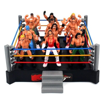 Insten 39 Piece Wrestler Action Figures Toy, Cage Set and Stage Ring With 12 Wrestlers and Props