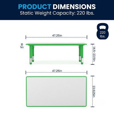 Green and Gray Adjustable Height Kids Activity Table