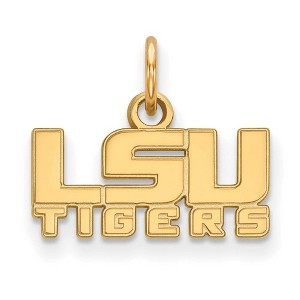 Black Bow Jewelry 14k Yellow Gold Plated Sterling Silver Louisiana State Fighting Tigers NCAA Extra Small Pendant - 1 of 3