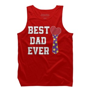 Men's Design By Humans Best Dad Ever Heart Tie By sukhendu12 Tank Top - 1 of 2