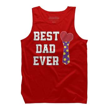 Men's Design By Humans Best Dad Ever Heart Tie By sukhendu12 Tank Top