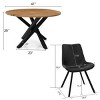 Oliver+Kourtney 5 Piece Black Round Dining Table Set with Faux Leather Dining Chairs Set of 4 with Black Legs-Maison Boucle - 4 of 4