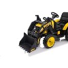 24V 3-in-1 Kids Ride On Tractor with Trailer, Battery Powered Electric Excavator & Bulldozer Toy Car with Remote Control, LED Lights, Music - 3 of 4