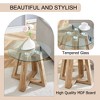 NicBex Modern Circular Tempered Glass Coffee Table with Wood Colored MDF Legs,Distinctive Design Tea/Center Table for Living Room - 4 of 4